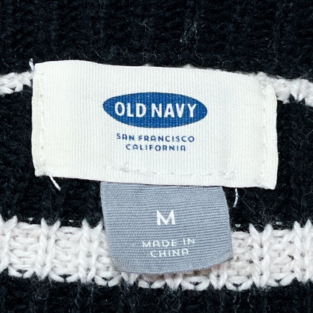 Women's Old Navy Sweater | Black & White | Scoop Neck | Medium | Tunic Length - Picture 10 of 12